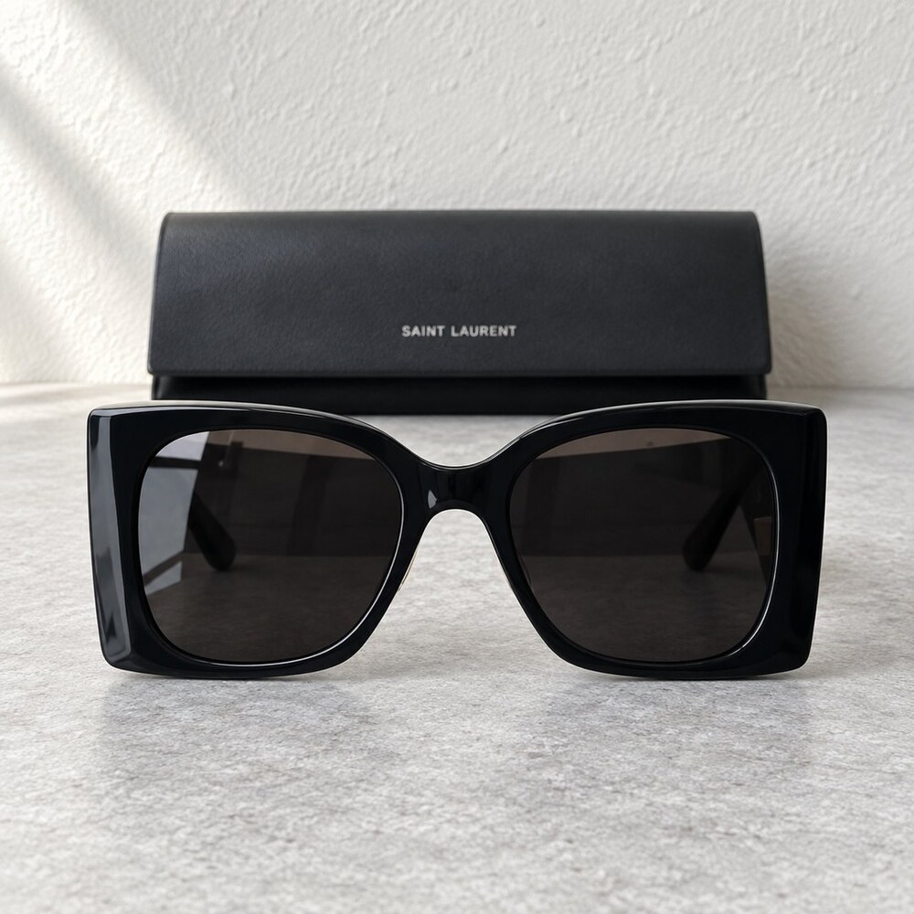 YSL Black Square Monogram Sunglasses